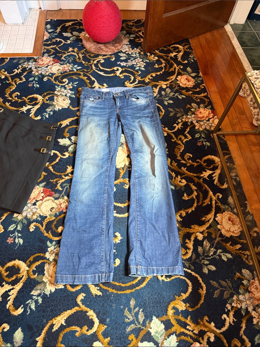 GAP Long and Lean Blue Flare-Leg Jeans with Faded Wash- worn about 6-7x. Amazing